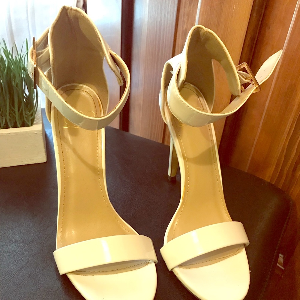 White ankle strap sandal